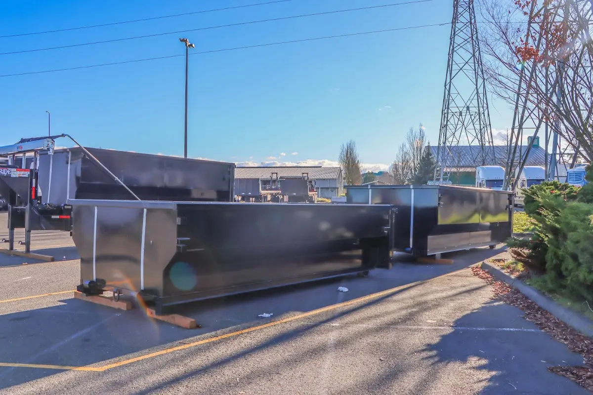 Roll-off dumpster ready for waste disposal at job site for Construction Dumpster Rental in Solvang
